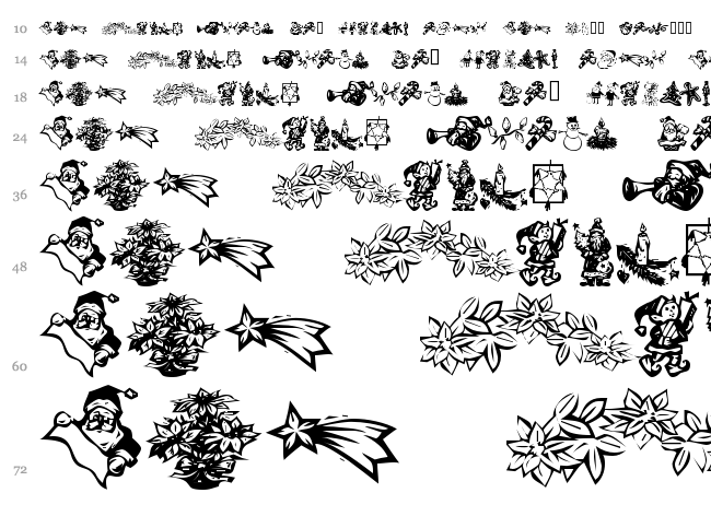 KR Christmas Dings 2004 font waterfall